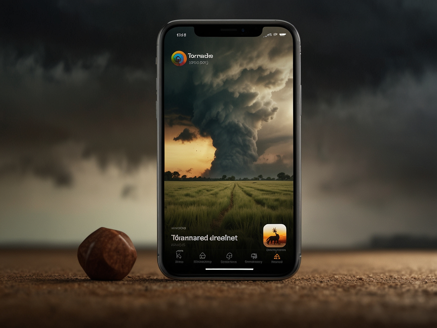 App download visual showing app store badges